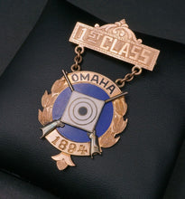 Victorian 14k Enamel 1st Class Marksman Award EIC Rifle Badge US Army 1894 M282