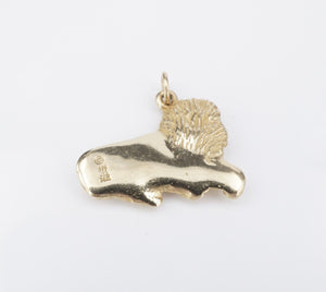 James Avery Lion Pendant Charm 14k Yellow Gold Retired Very Rare 1" PG1818