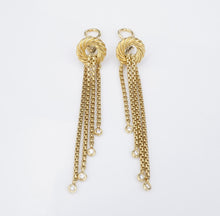 David Yurman 18k Gold Diamond Earrings Dangle Drop Tassel 2.5" EG2418