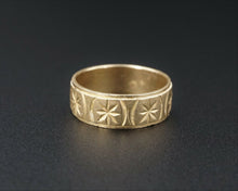 Antique 10k Gold Stamped Wide Cigar Band Ring Size 6 6mm RG3192