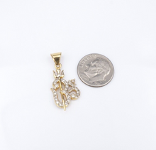 22k Yellow Gold Popular Lord Shiva Symbol Om Pendant Trishul Design 1.1" PG1880