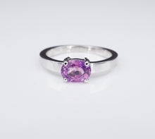 14k White Gold 1.36 ct No Heat Ceylon Pink Sapphire Solitaire Ring Size 7 RG3677