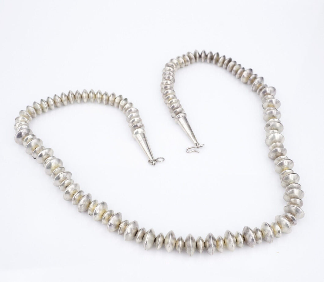 Navajo Pearls Necklace Sterling Silver Graduated 22