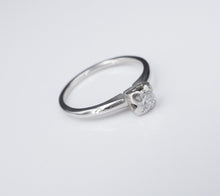 Petite 1930s Platinum Natural Diamond Solitaire Promise Ring Size 6 RG3519