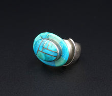 Navajo Edison Billy Sterling Silver Turquoise Mosaic Inlay Ring Size 7 RS3429