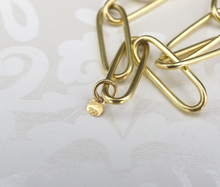 Ileana Makri 18k Gold Diamond Universe Oval Chain Necklace Paperclip 40" NG1404