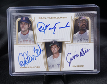 2023 Topps Definitive Trios Auto Carlton Fisk Carl Yastrzemski Jim Rice Red Sox