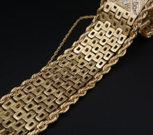 Mens 1980s 14k Yellow Gold Diamond Bracelet 23mm Wide 2 carat 7.75" 69g CO1200