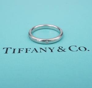 Tiffany & Co. Elsa Peretti Platinum Diamond Wedding Band Ring Sz 6 2.7mm RG4223