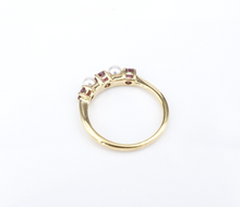 Tiffany & Co 18k Ruby Pearl Band Ring Stackable Yellow Gold Size 5 RG4375