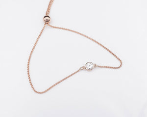 New 14k Rose Gold 0.25 carat Diamond Bolo Bracelet Adjustable 6-8" BG431