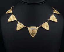 Larry Golsh Necklace 18k Gold Diamond Shield Panel Pala Mission 18" NG1419