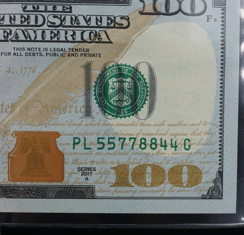 2017 Federal Reserve Note $100 Unique Four Pairs Repeating 55778844 M1673
