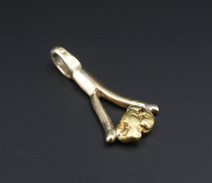 14k Yellow Gold Organic 18k Gold Nugget Charm Pendant 1" 2.6g Free Ship PG1639