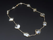 14k Yellow Gold Faceted Citrine Crystal Station Necklace NG1188