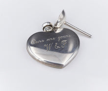 Tiffany Heart Perfume Flask with Funnel Sterling Silver Vintage M1758