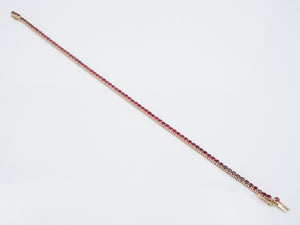 14k Yellow Gold Tennis Bracelet Natural Ruby 3.5ctw The Last Line 7" BG926