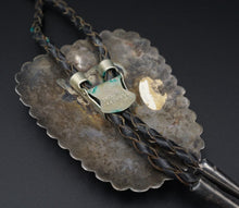 Vintage Navajo Sterling Silver Blue Turquoise Bolo Tie 38" M1817