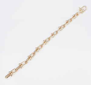 Tiffany Co. 18k Rose Gold HardWear Medium Link Bracelet 6.5" 9.25mm Large BG939