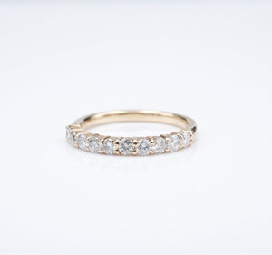 18k Gold Diamond Band Ring Half Eternity 1/2 ctw Size 5.75 RG4195