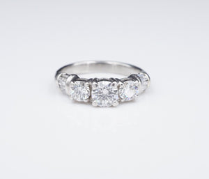 Platinum 1 cttw Natural Diamond Baguette Engagement Ring Size 5 3-Stone RG2484