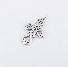 James Avery Spanish Mission Scrolled Heart Cross Pendant Sterling Silver CHS1973