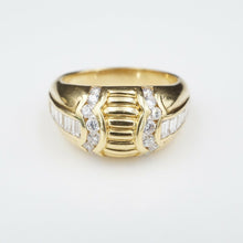 Diamond Fluted Dome Ring 18k Yellow Gold 1 carat Natural Artisan Sz 8.75 RG3135