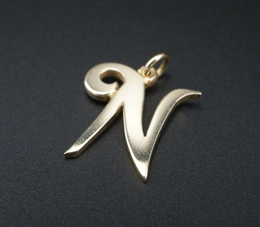 James Avery Large Script Initial Charm 14k Gold Retired Size 3/4