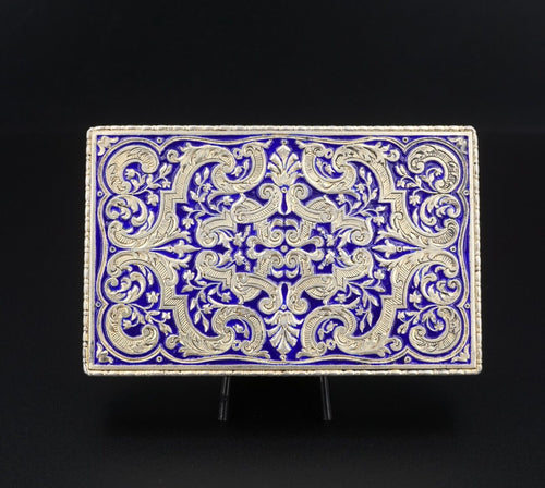 Antique Sterling Silver Enamel Snuff Box Austrian 935 Trinket 3