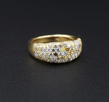 NWT 18k Gold 1.3ct Pave Diamond Dome Ring Band Size 7.25 8mm RG3297