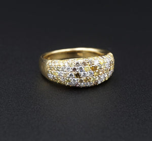 NWT 18k Gold 1.3ct Pave Diamond Dome Ring Band Size 7.25 8mm RG3297