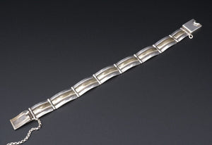 Navajo Sterling Silver 14k Gold Panel Bracelet Herbert Begaye 6.75" BS2870