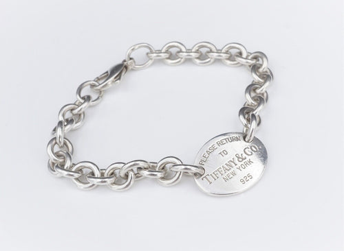 Return to Tiffany Oval Tag Bracelet Sterling Silver 7