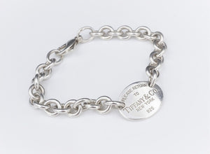 Return to Tiffany Oval Tag Bracelet Sterling Silver 7" BS2712
