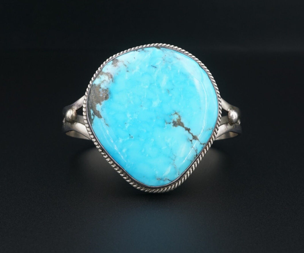 Navajo Alex Gelvin Turquoise Cuff Bracelet Sterling Silver 6.75