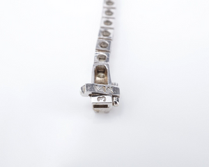 Classic 14k White Gold 3 carat Natural Diamond Tennis Bracelet 7" In Line BG892
