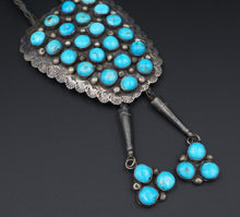 Vintage Navajo Sterling Silver Blue Turquoise Bolo Tie 38" M1817