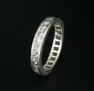 Platinum 1 Carat Diamond Wedding Eternity Band Stackable Ring Size 5 RG2192