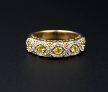 14k Yellow Gold Yellow Sapphire Diamond Band Stack Ring Size 8.5 RG3923