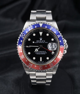 2000 Rolex GMT Master II 16710 Pepsi 40mm Warranty Service Papers Box W940