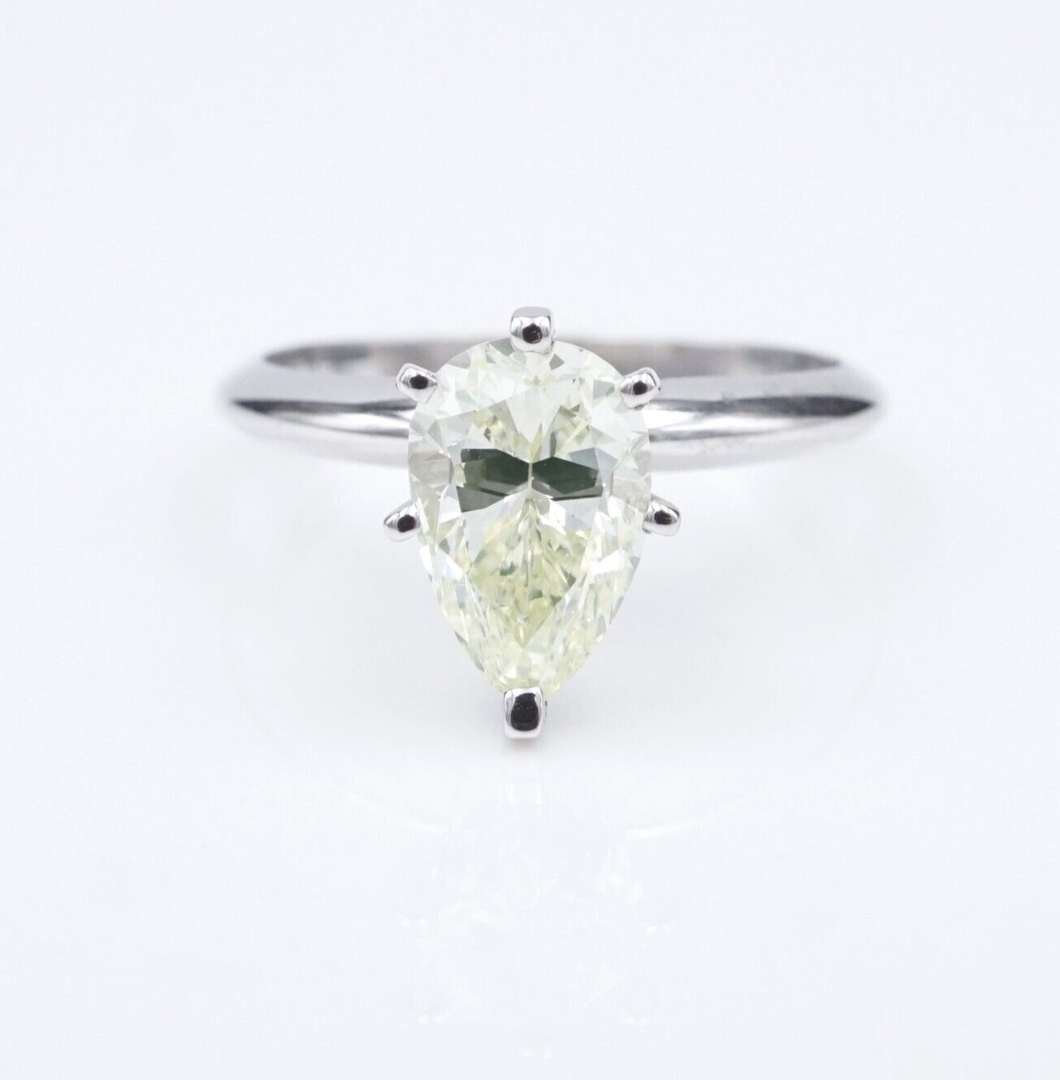 14k Green Yellow Diamond Engagement Ring GIA Fancy 1.5ct Sz 6 Solitaire RG3913