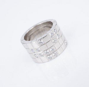 Cartier Diamond Lanieres Ring 18k White Gold Size 5 Euro 49 RG4235