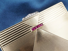 Vintage Tiffany & Co 14k Yellow Gold Diamond Ruby Pill Box 1940s Retro 3" M1850