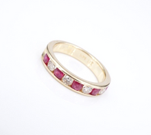 14k Natural Ruby Diamond Stackable Band Ring Yellow Gold Size 6 3.8 mm RG4301