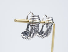 David Yurman 14k Gold Sterling Silver Cable Rope Shrimp Earrings ES2544