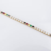 14k Rainbow Diamond Tennis Bracelet Yellow Gold The Last Line 2.2 ct 6.5" BG928