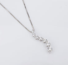 14k White Gold 1/2ctw Diamond Journey Pendant Necklace 18" GSI Cert NG1343