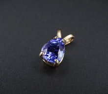 14k Yellow Gold 1.25ct Natural Tanzanite Solitaire Pear Cut Pendant PG1786