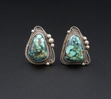 Native American Turquoise Cufflinks Sterling Silver Cabochon M1913