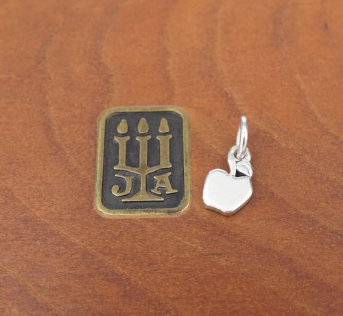 James Avery Tiny Flat Apple Charm Sterling Silver 3/8